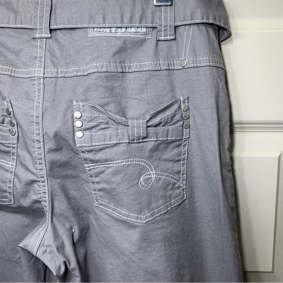 Not The Same N.T.S UK Gray Straight Wide Leg Pants Mid Rise Belted Waist 36" - Picture 8 of 16